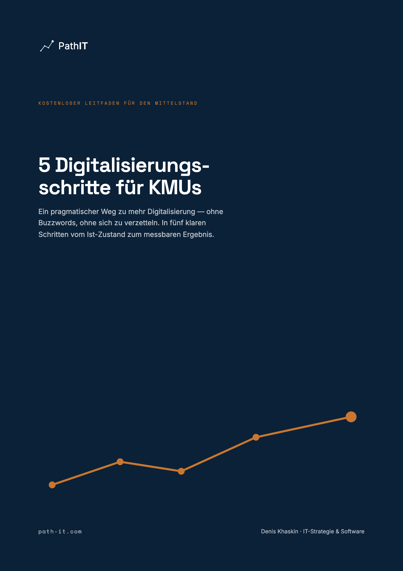 Titelseite des Leitfadens „5 Digitalisierungsschritte für KMUs“